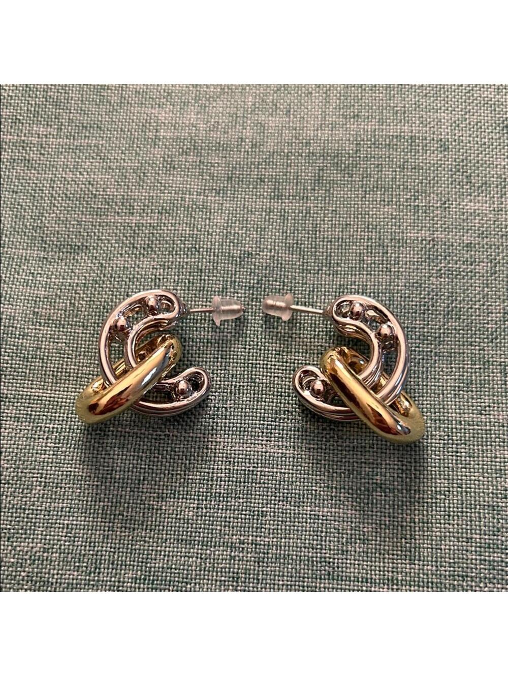 Elegant Gold and Silver Knot Earrings